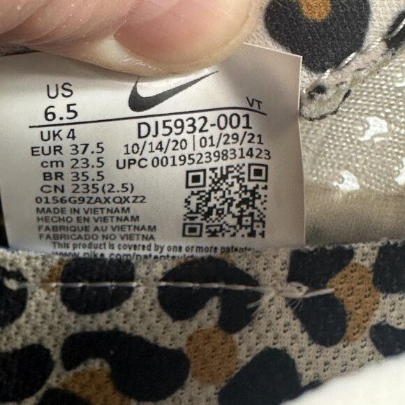 Nike React Infinity Run Flyknit 2 Running Shoes Womens 6.5 Leopard Animal Print - Picture 10 of 10